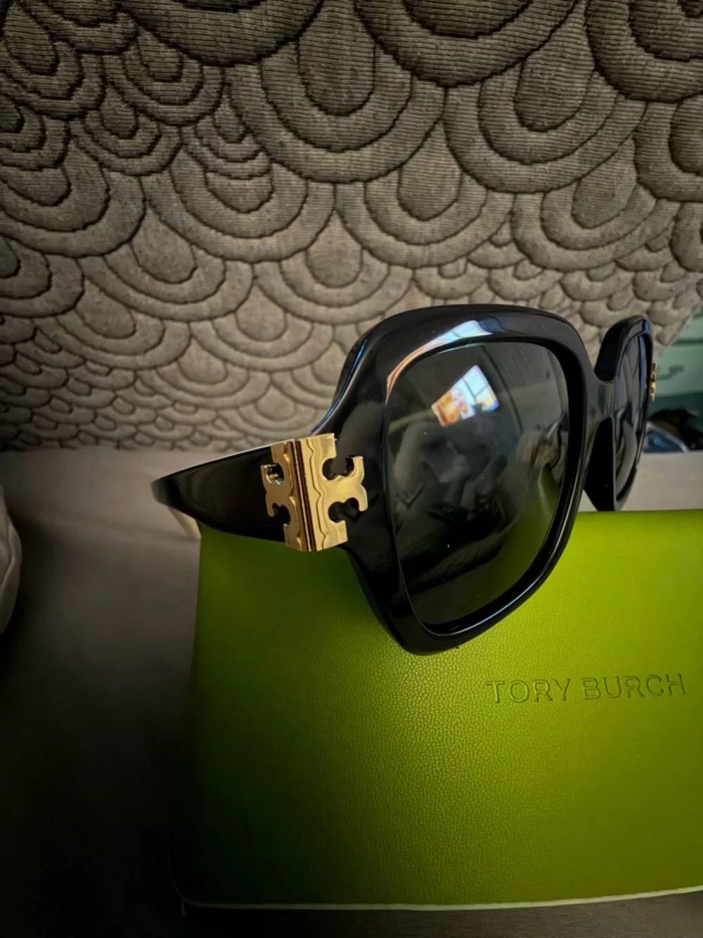 Tory Burch Black Sunglasses with Gold Accents